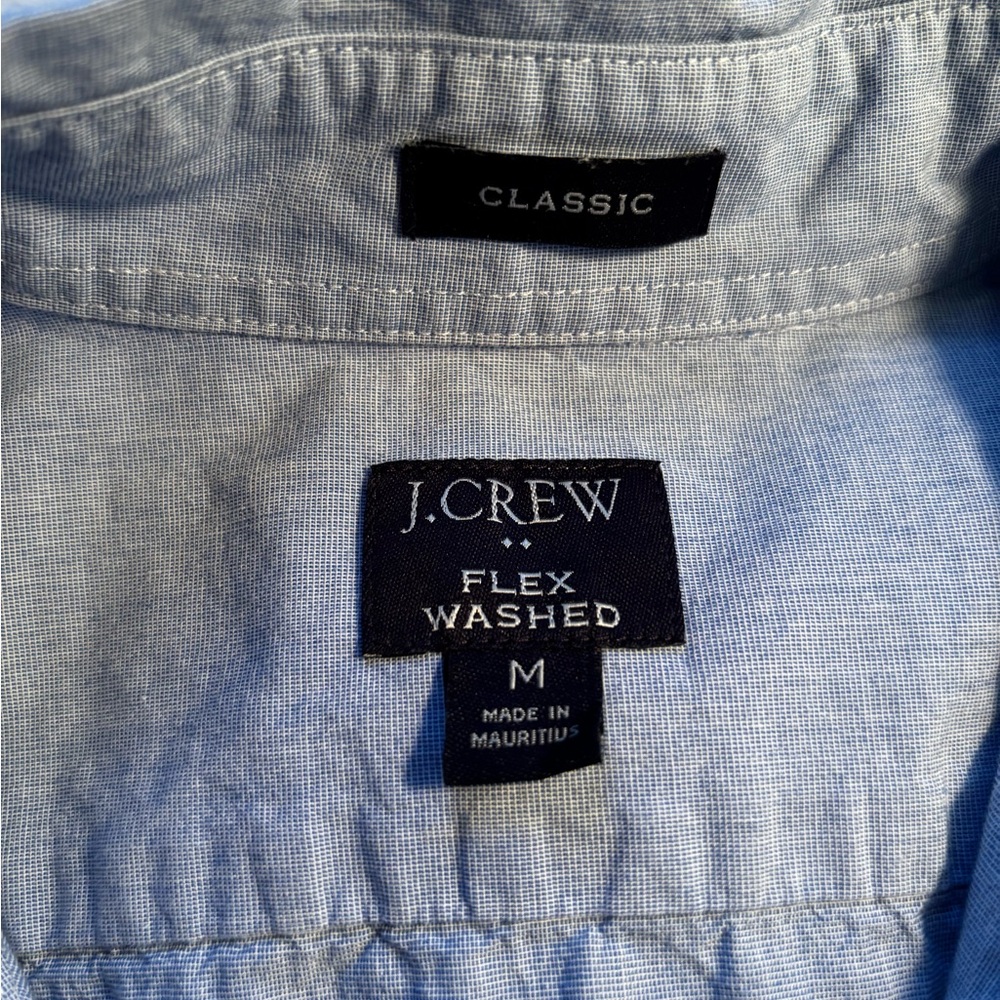 J. Crew Long Sleeve Classic Flex Washed Shirt in Light Blue